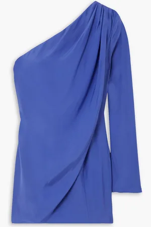 GAUGE81 Oria one-sleeve draped silk-satin mini dress - Blue - DE 38