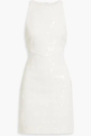 Derek Lam Serenity cutout sequined tweed mini dress - White - US 8