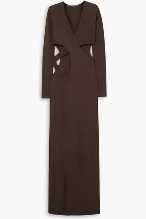 Zeynep Arcay Asymmetric cutout jersey maxi dress - Brown - US 6