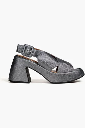 Ganni Lamé platform slingback sandals - Metallic - EU 37