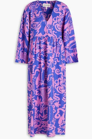 Mara Hoffman Aviva printed hemp midi dress - Blue - S