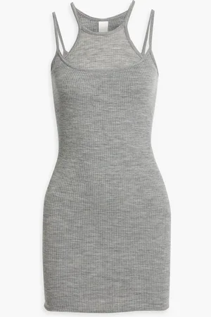 DION LEE Layered ribbed wool and silk-blend jersey mini dress - - M/L