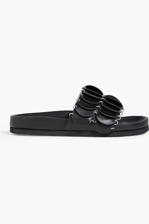 Paco rabanne Pacoio laser-cut leather slides - - EU 36