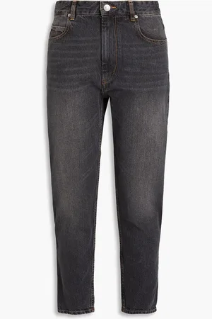 Marant Etoile Cropped high-rise tapered jeans - Gray - FR 38