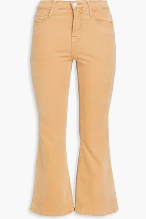 Frame Le Crop Flare cotton-blend corduroy kick-flare pants - Neutral - 26