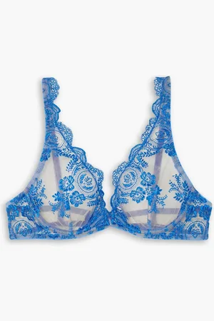 I.D. Sarrieri Pixie Dreams scalloped embroidered tulle underwired triangle bra - - 32 B