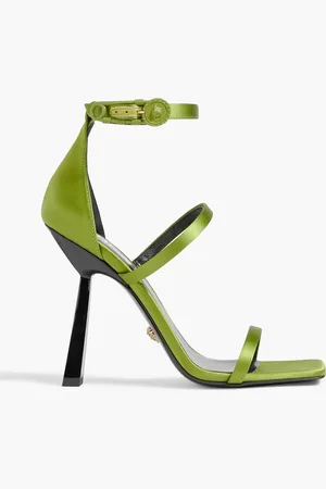 VERSACE Medusa Strappy 110 satin sandals - Green - EU 36