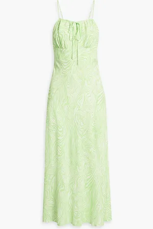 RIXO London Maeve printed crepe midi dress - Green - UK 16