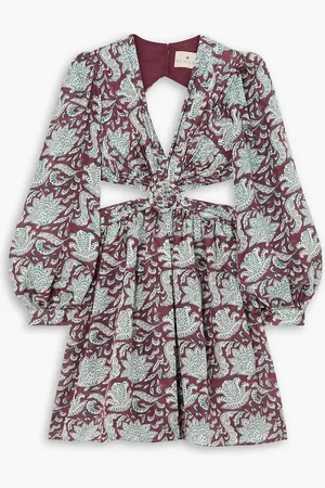 Cubus Mia cutout floral-print silk-voile mini dress - - 3