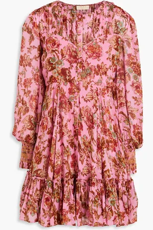 by Ti Mo Floral-print metallic fil coupé georgette mini dress - - XS