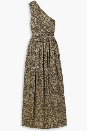 MATTEAU One-shoulder floral-print cotton-poplin maxi dress - Yellow - 3