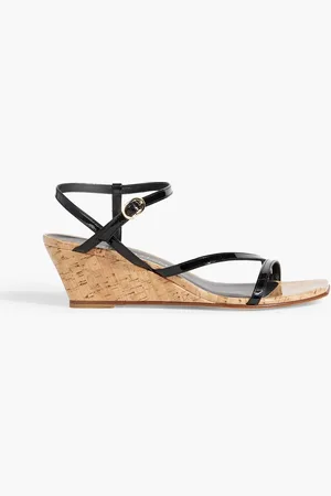Stuart Weitzman Oasis 50 patent-leather wedge sandals - - EU 40