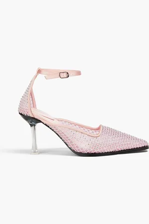 STINE GOYA Crystal-embellished mesh pumps - Pink - EU 36