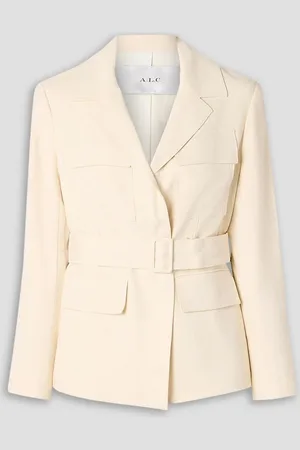A.L.C. Savannah belted linen-blend twill jacket - White - US 8