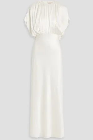 Roksanda Fiona draped silk-satin bridal gown - White - UK 14
