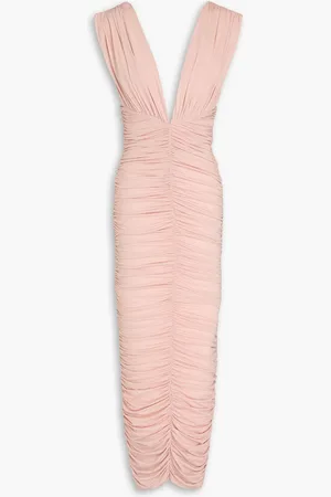 ALEX PERRY Ruched stretch-jesey midi dress - Pink - UK 14