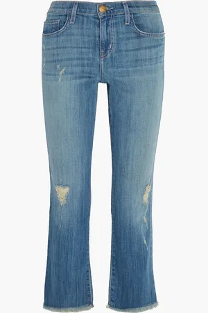 Current/Elliott Distressed mid-rise kick-flare jeans - Blue - 25