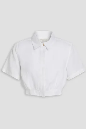 ONIA Cropped linen and Lyocell-blend shirt - - M