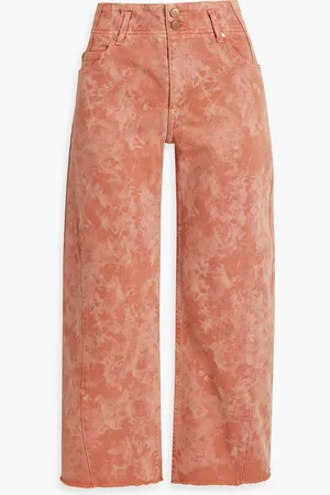 ULLA JOHNSON Thea cropped acid-wash high-rise straight-leg jeans - Brown - 29
