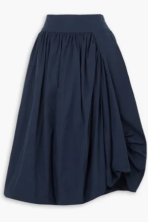 Molly Goddard Alf ruched draped cotton-canvas midi skirt - Blue - UK 8