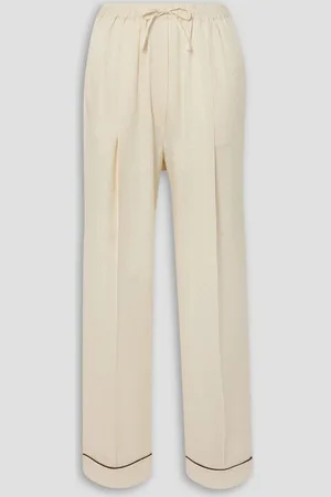 Sleeper Pastelle satin-jacquard pajama pants - White - XXS/XS