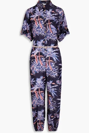 ZIMMERMANN Cropped printed silk jumpsuit - Blue - 00