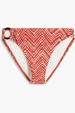 JETS Bonita printed mid-rise bikini briefs - Red - UK 14