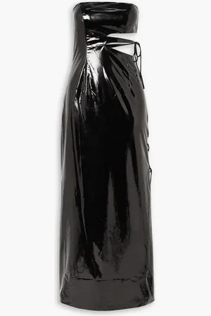 ROTATE Malena strapless cutout coated jersey dress - - DE 34
