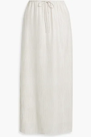 ATM Anthony Thomas Melillo Striped silk-crepe midi skirt - - XL
