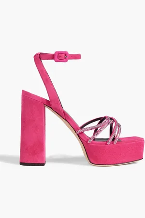 Giuseppe Zanotti Arhama crystal-embellished suede platform sandals - Pink - EU 37