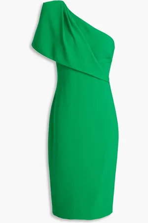 Badgley Mischka One-shoulder draped crepe dress - - US 14