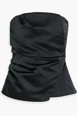 A.L.C. Nata strapless wrap-effect satin bustier top - - US 0