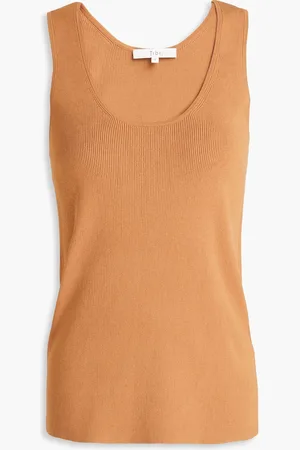 tibi Ribbed-knit tank - Brown - XXS