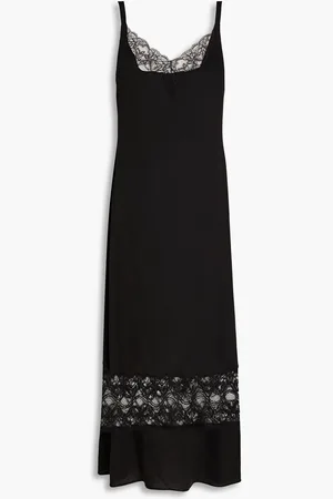 Moschino Lace-paneled Lyocell-blend crepe midi dress - - IT 42