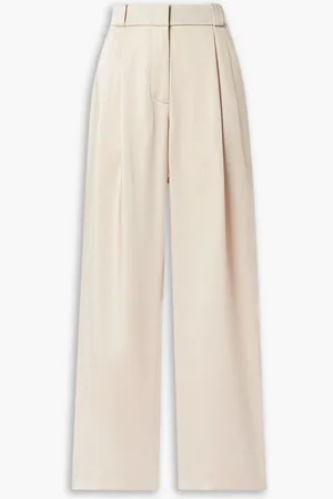 A.L.C. Fynn pleated crepe wide-leg pants - Pink - US 10