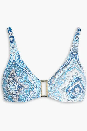 Melissa Odabash Bel Air embellished paisley-print underwired bikini top - Blue - IT 50