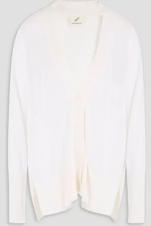 BITE Silk and cotton-blend cardigan - White - L