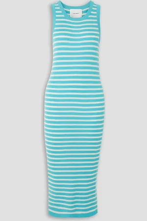 Lisa Yang Nicolette striped ribbed cashmere midi dress - - 2