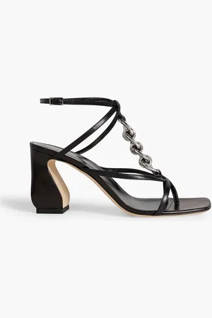 Sergio Rossi Chain-embellished leather sandals - - EU 38