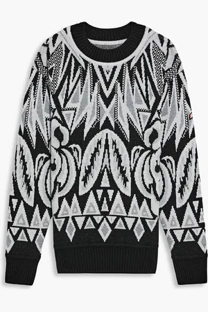 JET SET Jacquard-knit wool sweater - - XS
