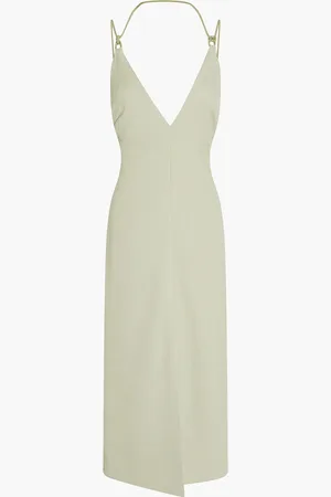 DION LEE Open-back woven midi dress - Green - UK 12