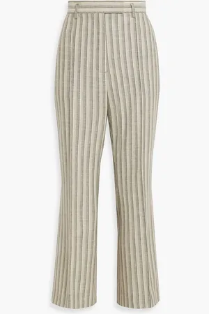 Acne Studios Striped wool and cotton-blend tweed flared pants - Gray - DE 36