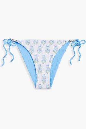 Heidi Klein Stretch-jacquard low-rise bikini briefs - Blue - L