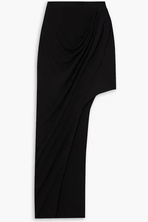 Helmut Lang Draped asymmetric stretch-jersey skirt - - XS