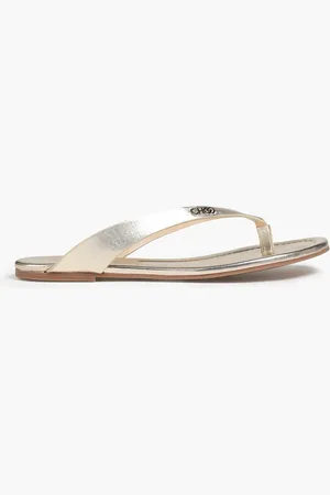 Jimmy Choo Tetsu metallic leather sandals - Metallic - EU 34.5