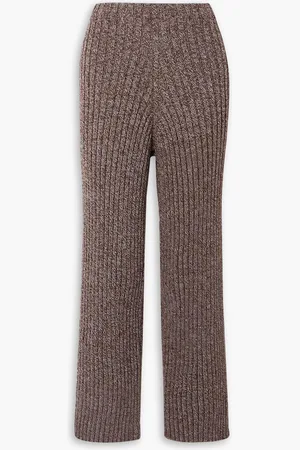 Baserange Mélange ribbed cotton straight-leg pants - - L