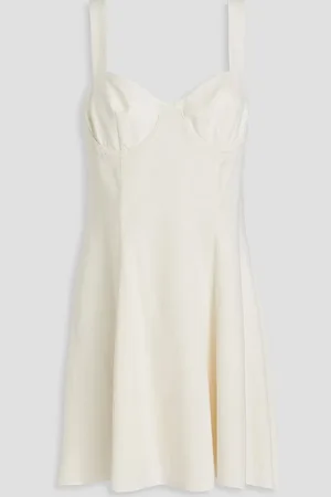 Solid Carolina linen-blend mini dress - White - L