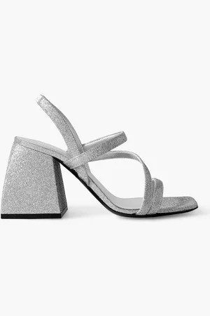NODALETO Bulla Gemini glittered leather slingback sandals - Metallic - EU 37