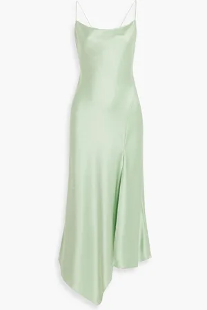ALICE+OLIVIA Alice Olivia - Harmony asymmetric draped satin-crepe dress - Green - US 10