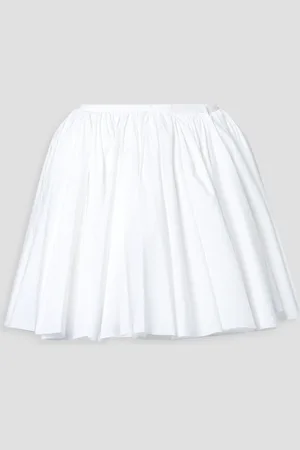 Khaite Jorja layered pleated cotton-poplin mini wrap skirt - - US 2